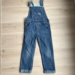 Embroidered Flower Overalls
